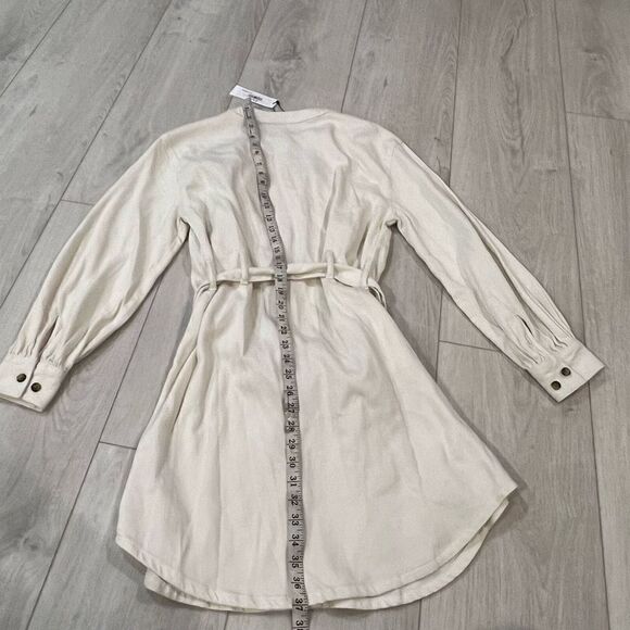 The Drop Ivory Utility Tie-Waist Loose-Fit Shirt Dress size s - Picture 2 of 7